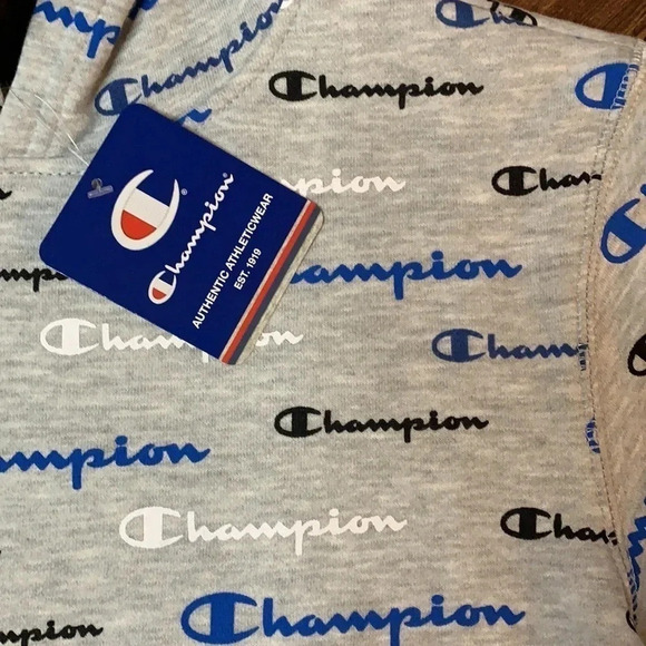 Champion Logo Hoodie Size Large Grey New - Picture 5 of 10